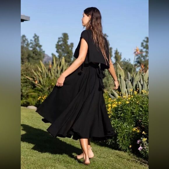 NWT Free People Sundown Skirt Set Midi Skirt and Crop Top Black - Picture 3 of 3